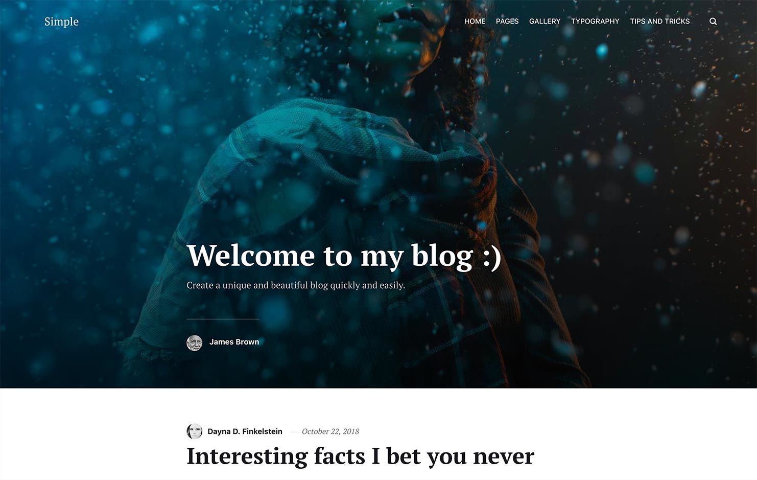 Simple HTML Blogging theme