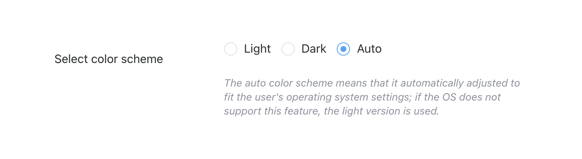 Auto color schemes