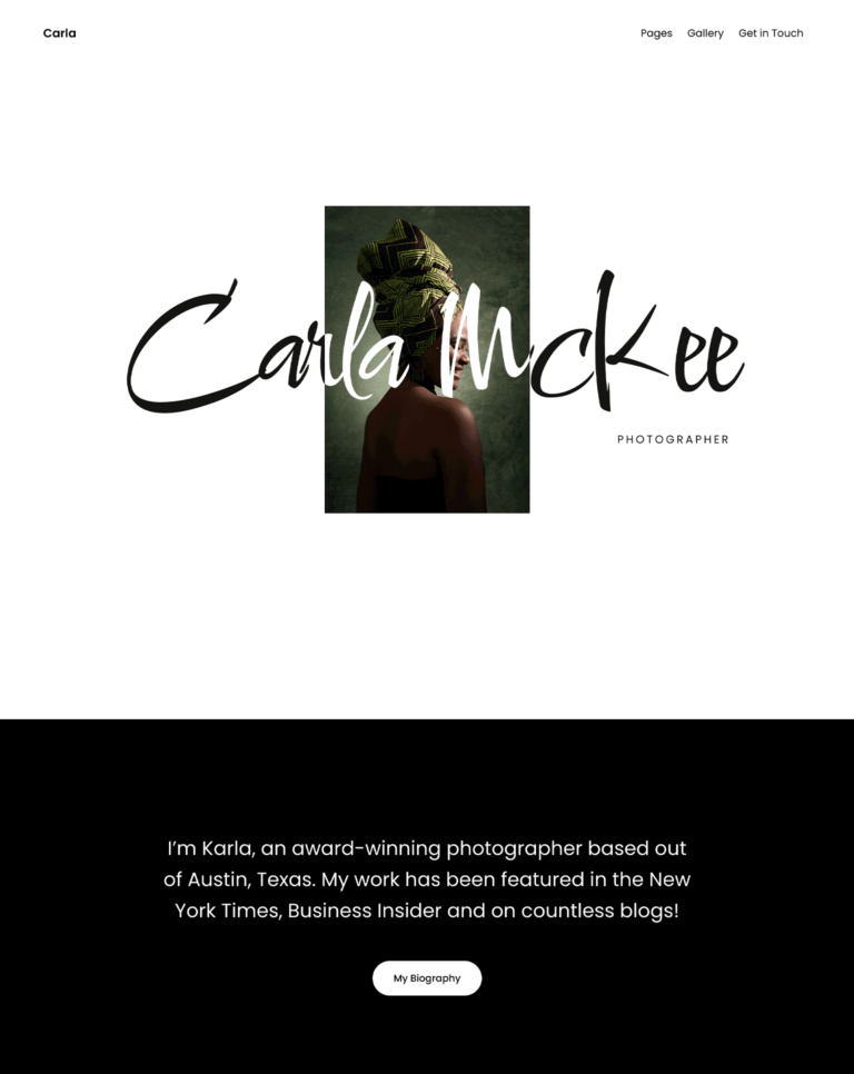 Carla Photography Theme for Publii Static CMS