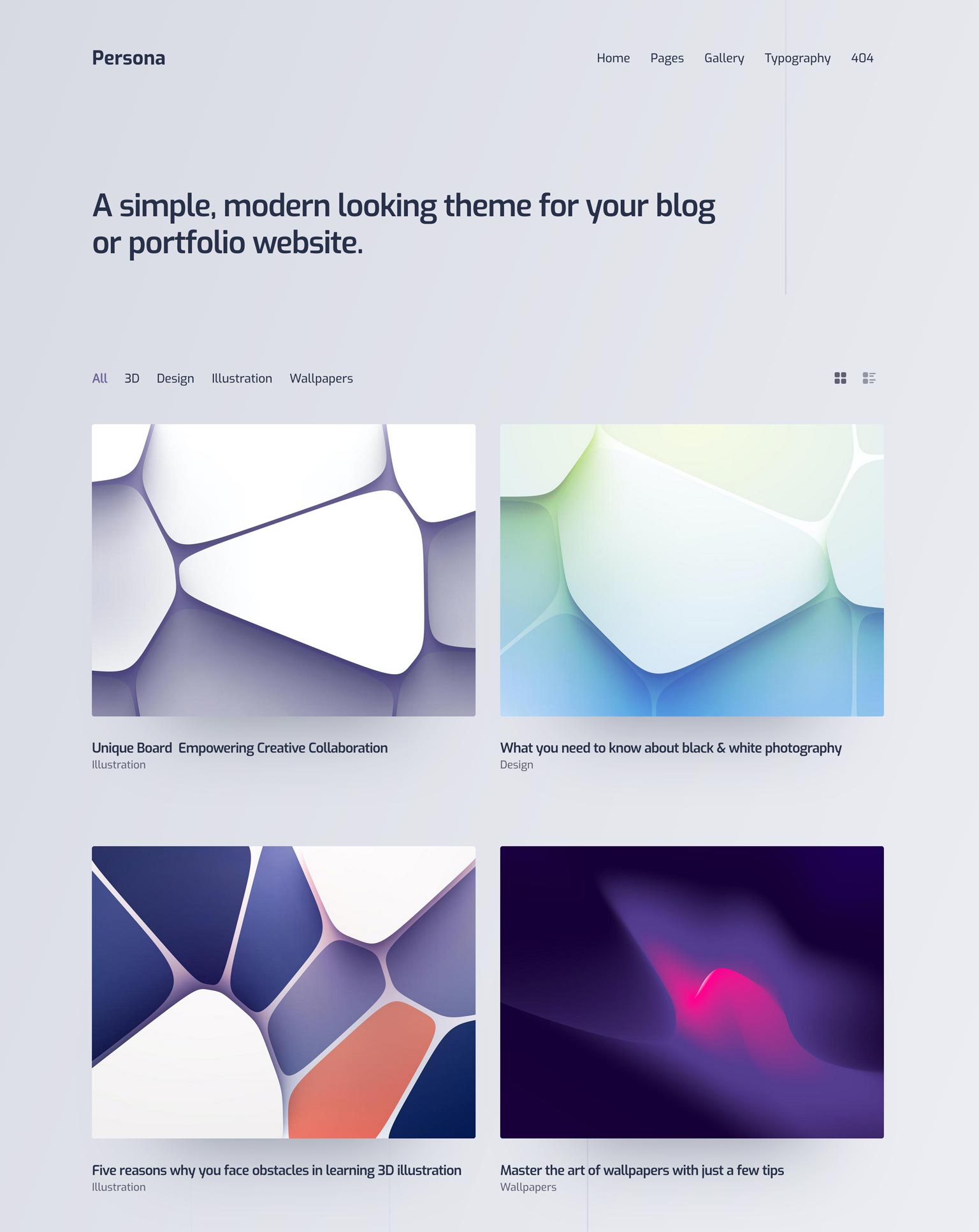 Persona Subtle Portfolio Theme