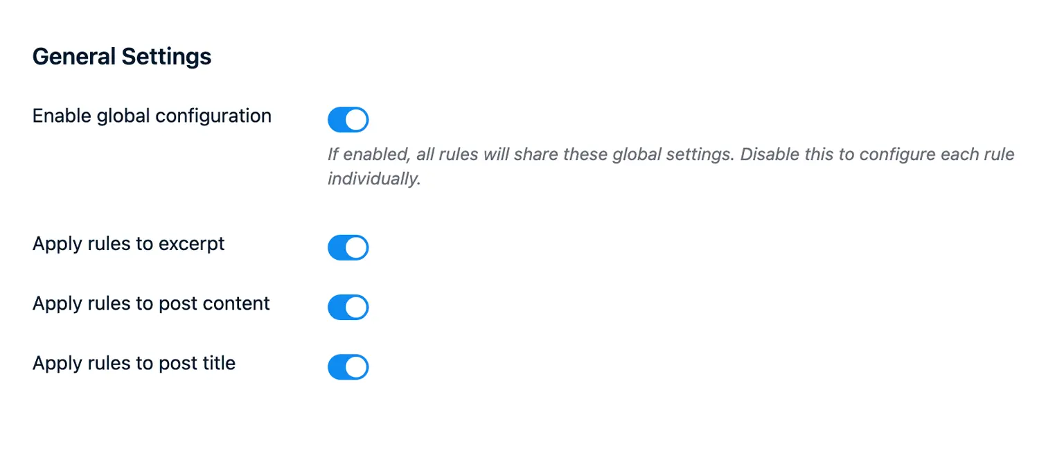 Smart Replacer Global-Settings