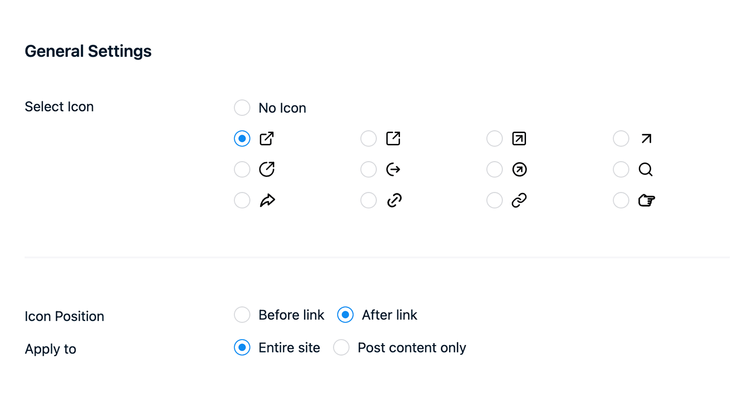 External Links Icon Choice