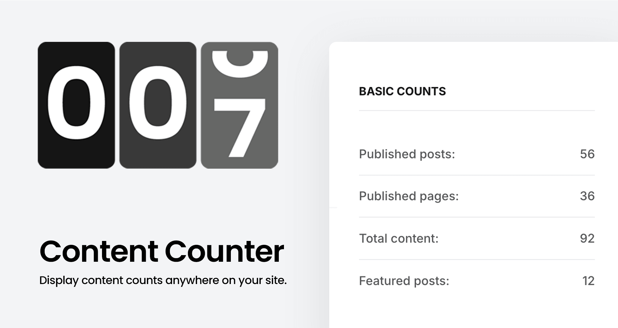 Content Counter - Plugin for Displaying Post and Page Counts