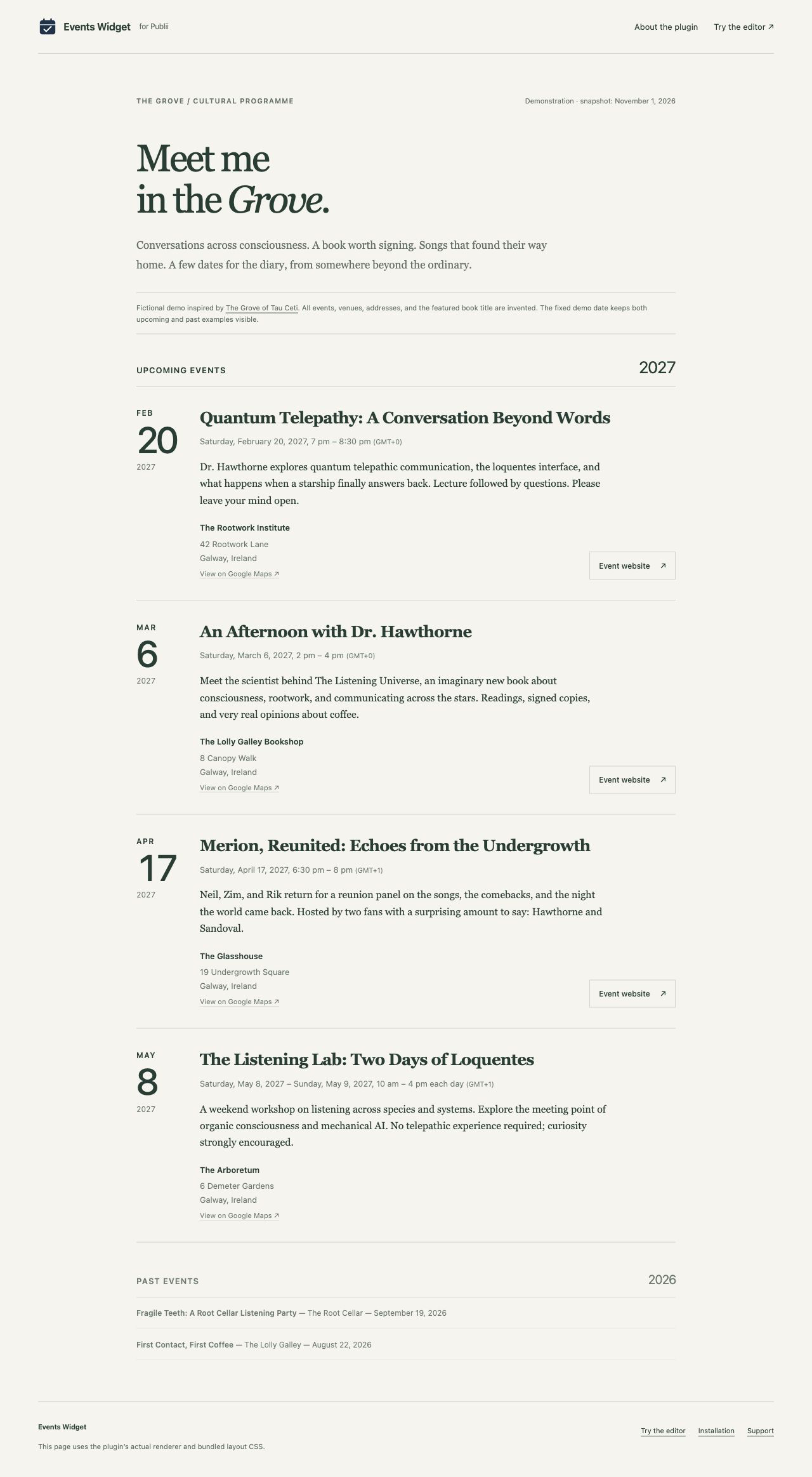 Events Widget by Tobby Hagler