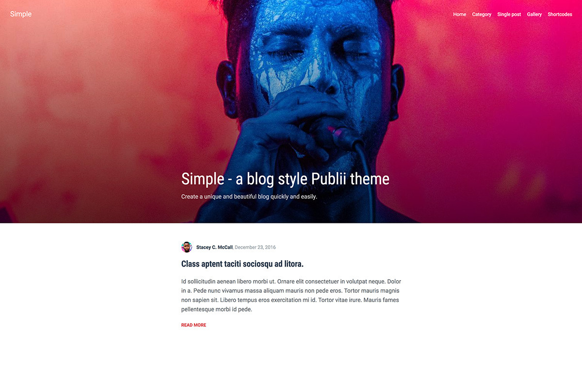 Simple Publii Blog Theme