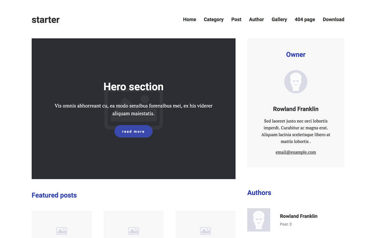 Starter Static HTML Theme