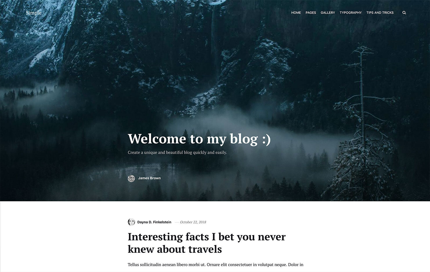 Simple - Minimal Blogging Static Theme for Authors and Bloggers